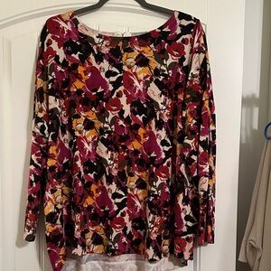 Size 2X Unbranded Floral Print Women's Top - Multicolor